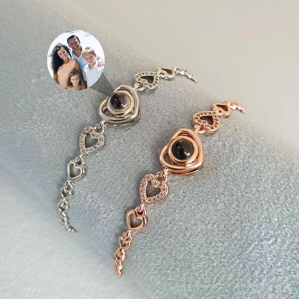 Bracelet Photo Personnalisé Avec Projection – Cadeau Fête Des Pères, Amoureux, Amis