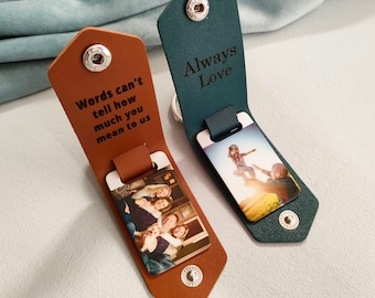 Personalised Photo Keyring,Leather Keychain,Picture Keychain,Message Keychain,gift for him,anniversary gift,Logo Charm,Father's Day Gift