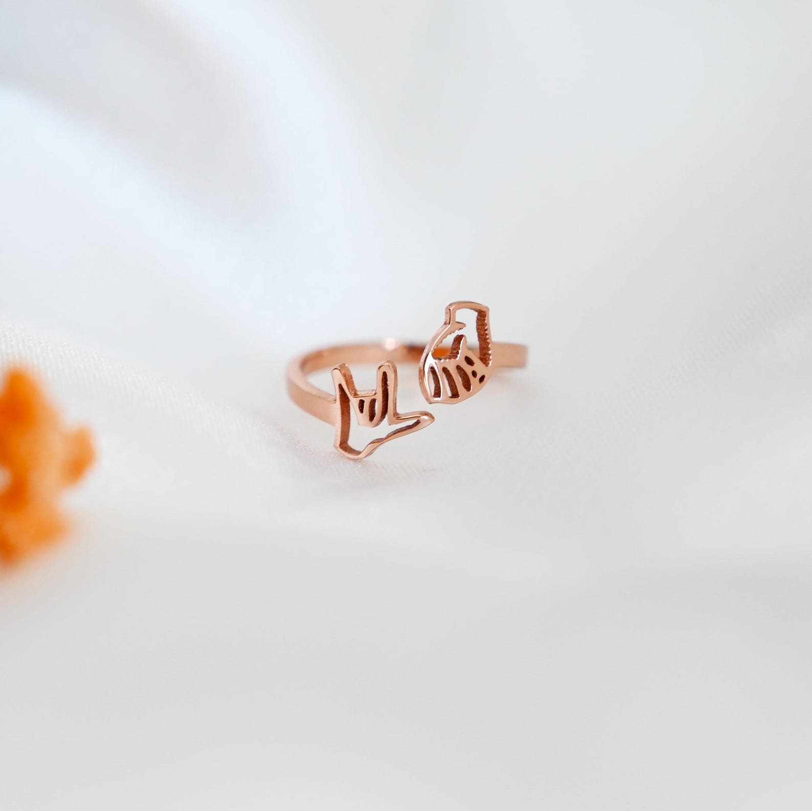 Personalized ASL Name Wrap Ring,gestures of Love Ring,sign Language ...