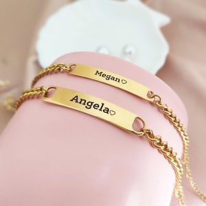 Personalized Couple Bracelet,Matching Bracelet For Couple,Coordinate Bracelet,Name Bar Bracelet,Couples Gift,Men Bracelet,Motto Bracelet