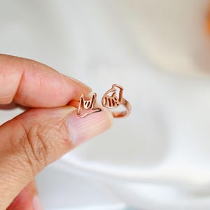 Personalized ASL Name Wrap Ring,gestures of Love Ring,sign Language ...