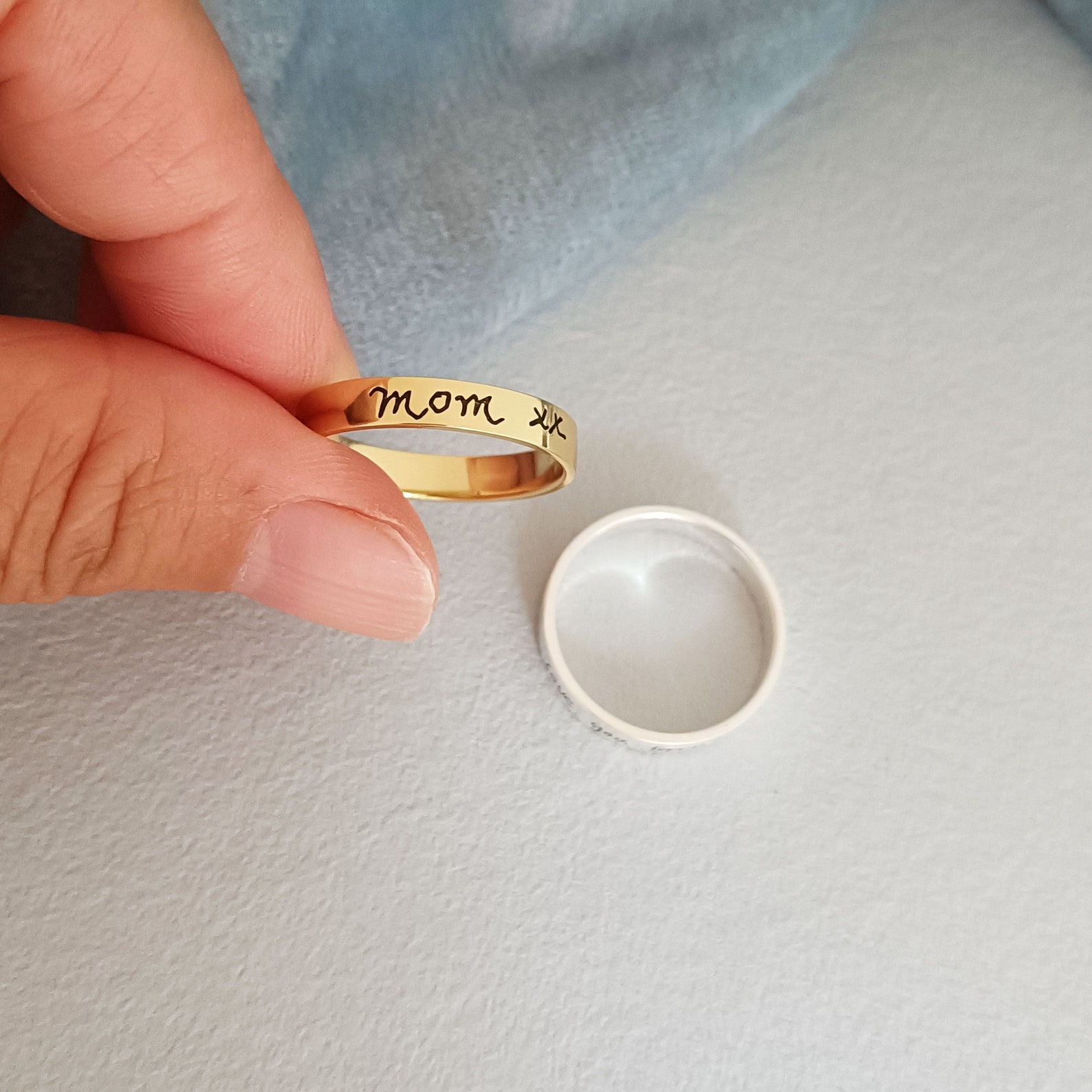 Personalized Engraved Handwriting Ring,custom Name Ring,custom Engraved ...