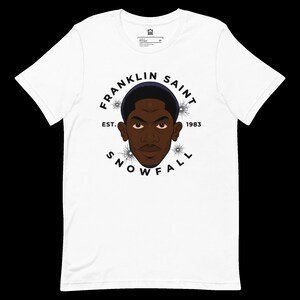 Franklin Saint Snowfall T-Shirt | TV Series Fan Apparel | Unique Crime Drama Tee | Streetwise | Retro 80s Inspired | Men&#39;s & Women&#39;s Sizes