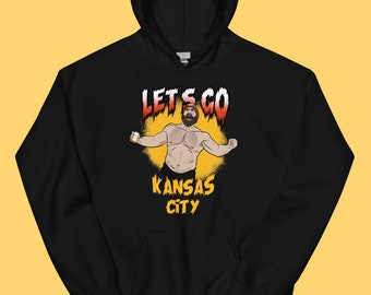 La celebración del touchdown de Jason Kelce va a Kansas City tailgating camiseta unisex de la NFL