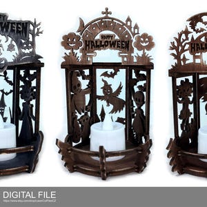 Candlesticks for Halloween A0128.  Laser cut files SVG, PDF, DXF digital product