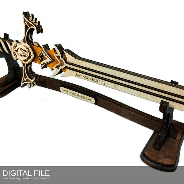 Sword A0098.  Laser cut files SVG, PDF, DXF Digital product