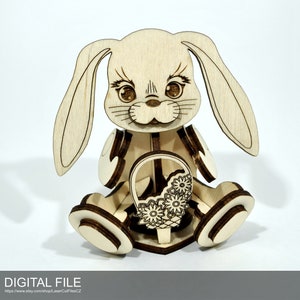 Hare 3D A0021. Laser cut files SVG, PDF, DXF Digital product