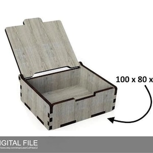 Simple box 100x80x35mm.  Laser cut files SVG, DXF, CDR Digital product