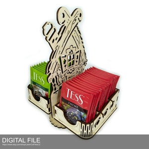 Stand for tea bags Hut A0035. Laser cut files SVG, PDF, DXF Digital product