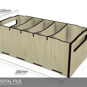 Stackable box organizer.  Laser cut files SVG, PDF, CDR Digital product