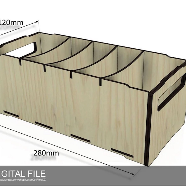 Stackable box organizer.  Laser cut files SVG, PDF, CDR Digital product