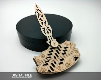 Folding Knife A0158. Laser cut files SVG, DXF, PDF Digital product