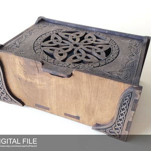 Boîte de tarot.  Fichiers découpés au laser SVG, PDF, CDR Produit numérique
