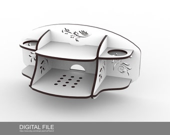 A shelf for a set-top box. Laser cut files SVG, PDF, DXF digital product