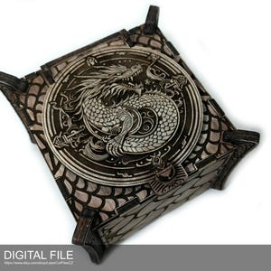 Boîte dragon. Fichiers découpés au laser SVG, PDF, DXF Produit numérique