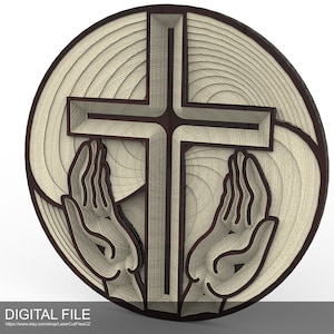 Multi-layered cross. Version K4. Laser cut files SVG, PDF, DXF Digital product