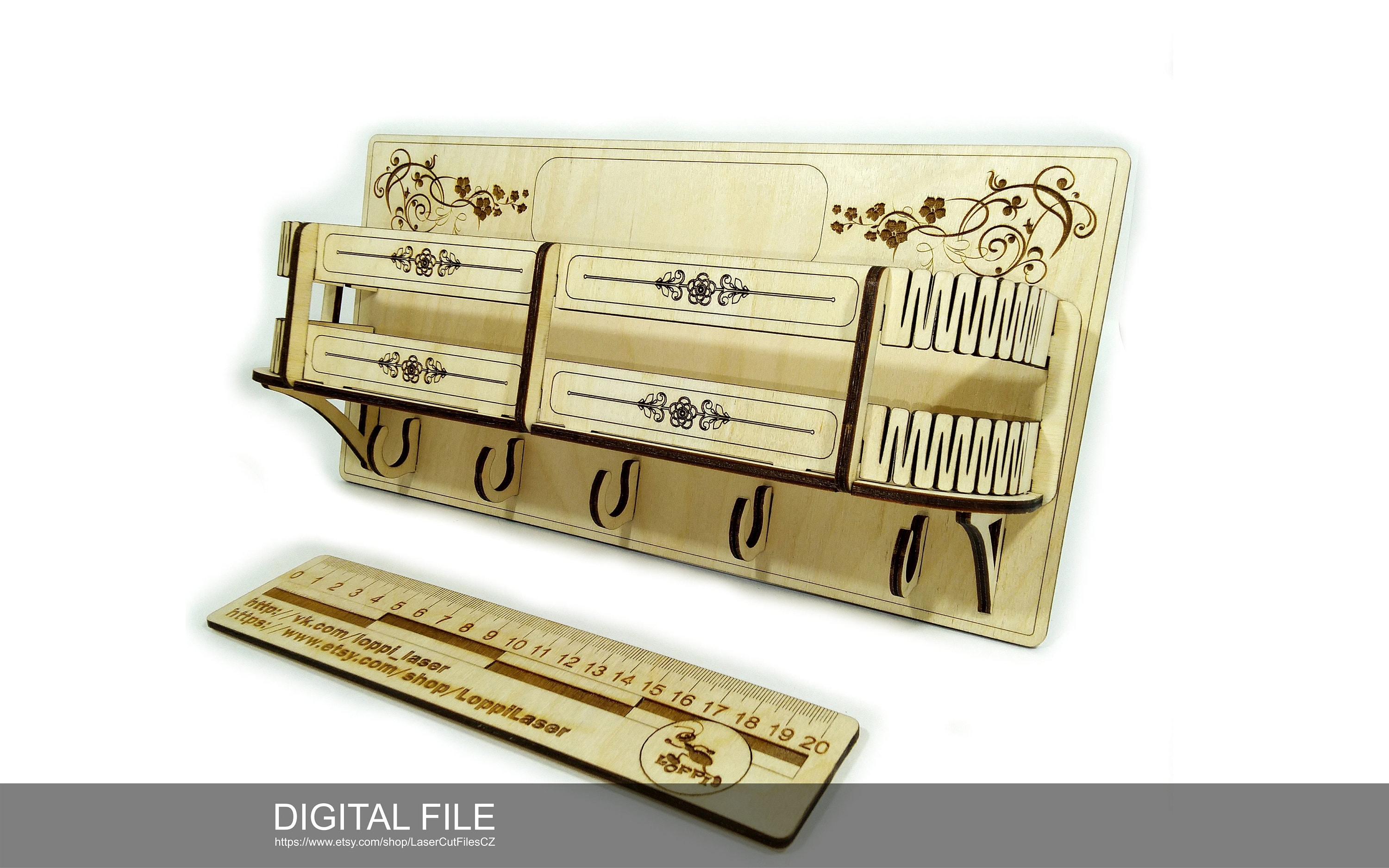 Key Shelf A0007. Laser Cut Files SVG DXF CDR Digital Product Etsy UK