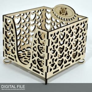 Serviettenhalter v.2.0. Lasercut-Dateien SVG, DXF, PDF Digitales Produkt
