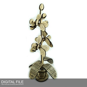 Fleur d&#39;orchidée 3D. Fichiers découpés au laser SVG, DXF, PDF Produit numérique