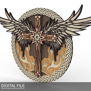 Multi-layered cross. Laser cut files SVG, PDF, DXF Digital product