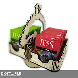Stand for tea bags &quot;Hedgehog&quot; v.1.0. Laser cut files SVG, PDF, DXF Digital product