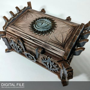 The box Eye of the Dragon A0090. Laser cut files SVG, PDF, DXF Digital product