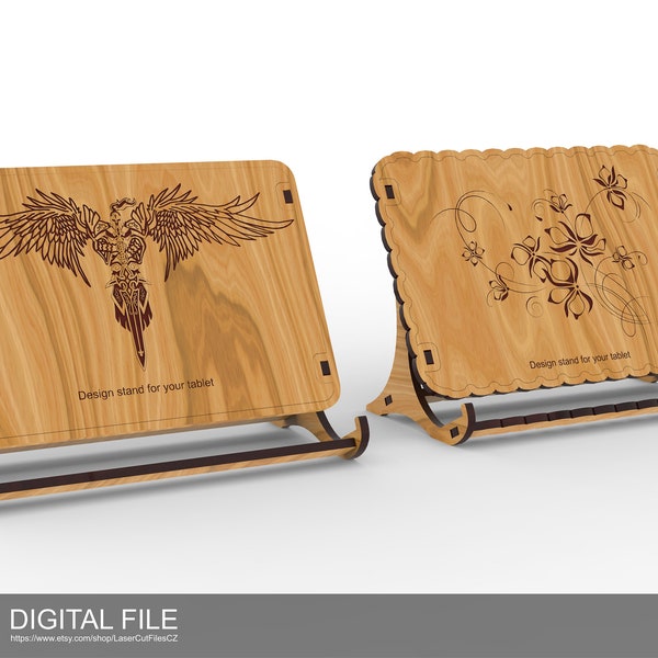 Tablet stand A0070. Laser cut files SVG, PDF, CDR Digital product