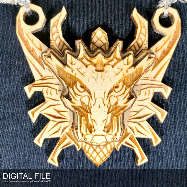 Jewelry Totem Dragon A0088.  Laser cut files SVG, PDF, CDR Digital product