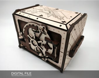 Kluis A0139. Lasergesneden bestanden: SVG, PDF, DXF Digitaal product