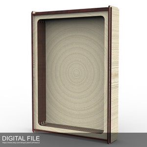 The case of an 8-layer A4 Lightbox, measuring 210.0 x 297.0 mm. (8.27&quot; x 11.69&quot; inches). Laser cut files SVG, PDF, DXF Digital product