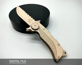 Folding Knife A0157. Laser cut files SVG, DXF, PDF Digital product