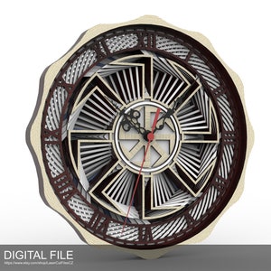 Multi-layer Wall Clock. Version W7. Laser Cut Files SVG, DXF, PDF ...