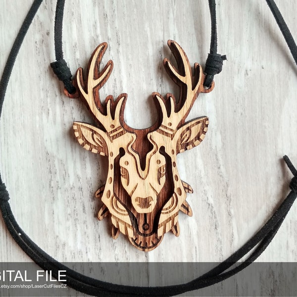 Jewelry Totem Deer.  Laser cut files SVG, PDF, CDR Digital product
