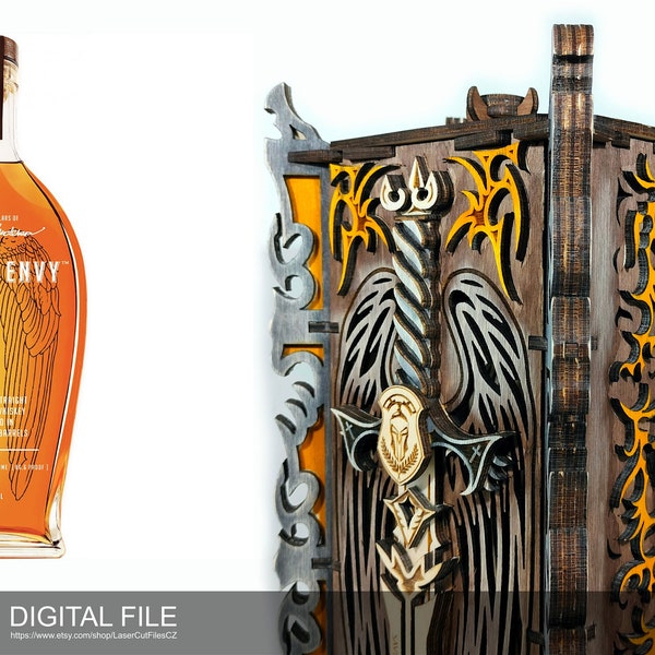 Angel's Envy Bourbon Box.  Laser cut files SVG, PDF, DXF Digital product