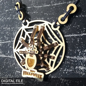 Jewelry totem spider A0081.  Laser cut files SVG, PDF, DXF Digital product
