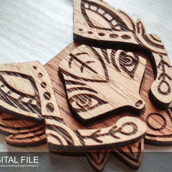 Jewelry Totem Fox.  Laser cut files SVG, PDF, CDR Digital product