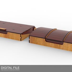 Caja de billetes A0069. Archivos cortados con láser SVG, PDF, DXF Producto digital