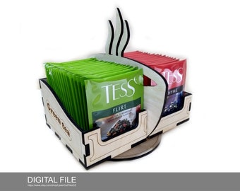 Stand for tea bags "Bowl" v.1.0. Laser cut files SVG, PDF, DXF Digital product