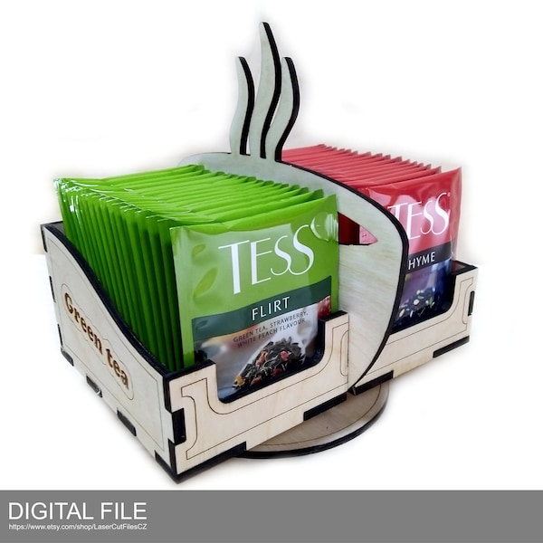 Stand for tea bags "Bowl" v.1.0. Laser cut files SVG, PDF, DXF Digital product