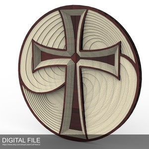 Multi-layered cross A0052. Laser cut files SVG, PDF, DXF Digital product