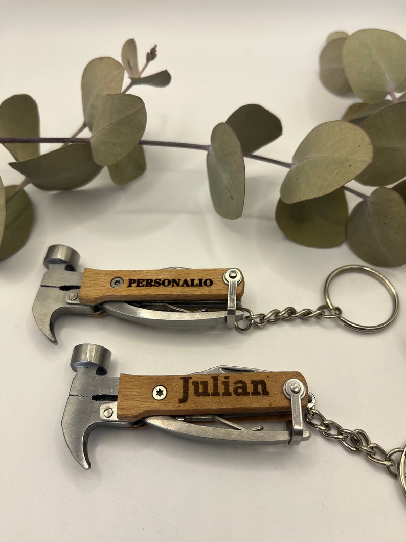 Personalisierter 14-in-1 Multitool Hammer – Mit Gravur, Vatertagsgeschenk, Aus Edelstahl, In Nylontasche