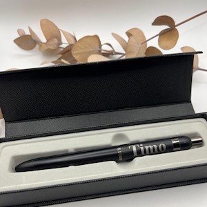 Personalisierter Kugelschreiber mit Wunschgravur und Geschenkbox super Geschenk Geburtstag Prüfungen oder Weihnachten Lasergravur Wunschname