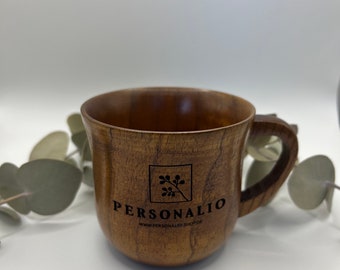 Personalisierte Tasse aus Holz, Holztasse personalisiert Individuelle Gravur Geschenk Hochzeit Weihnachten