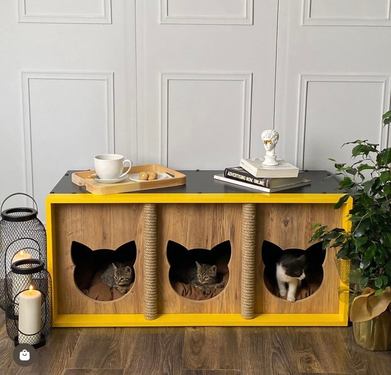 Lux Katzenhaus Dekoratives Katzenhaus Katzenhaus aus Holz - Etsy