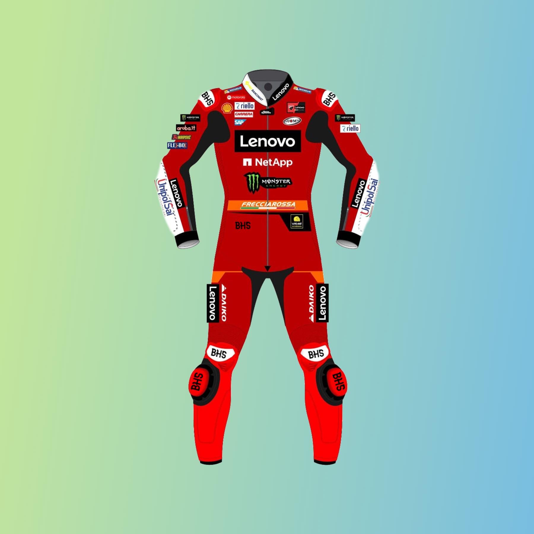 Ducati Leather Motorcycle Racing Suit, Customize Francesco Bagnaia Motorbike Track Race Suit