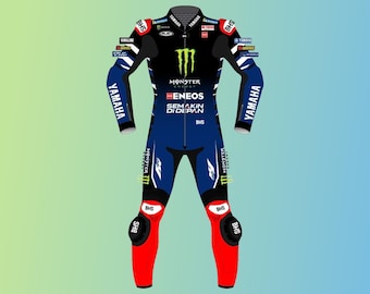 Traje de carreras de cuero para motocicleta Yamaha de Fabio Quartararo 2026, traje de carreras de pista de motocicleta personalizado.