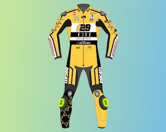Ducati Leather Motorcycle Racing Suit, Customize Andrea Iannone Motorbike Track Race Suit
