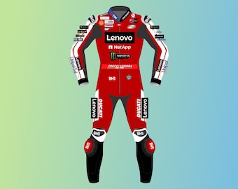 2026 Francesco Bagnaia Ducati Motorcycle Leather Racing Suit, Customized Motorbike Track Race Suit