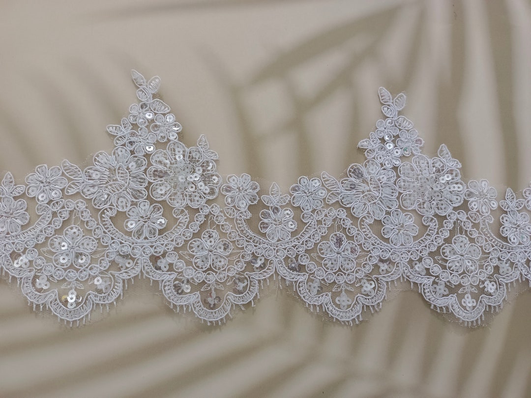 Ivory Sequinned Lace Luz