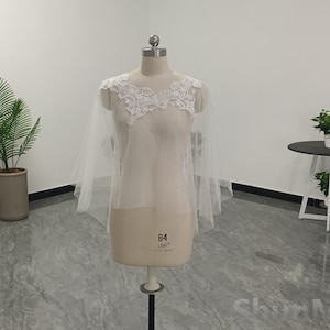 Beautiful Bridal Lace Shawl Ivory or White Lace Pullover Bolero Bridesmaids Lace Shawl Wedding Wrap Party Coat